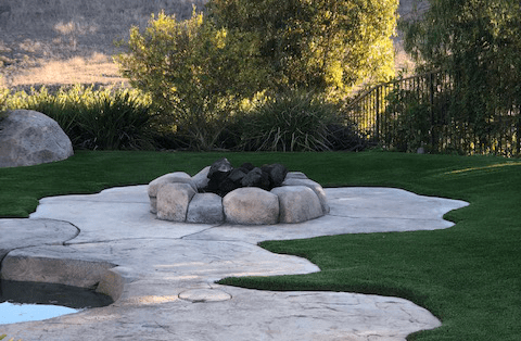 Firepit Oc Turf Putting Greens, How To Set Up A Fire Pit On Grass
