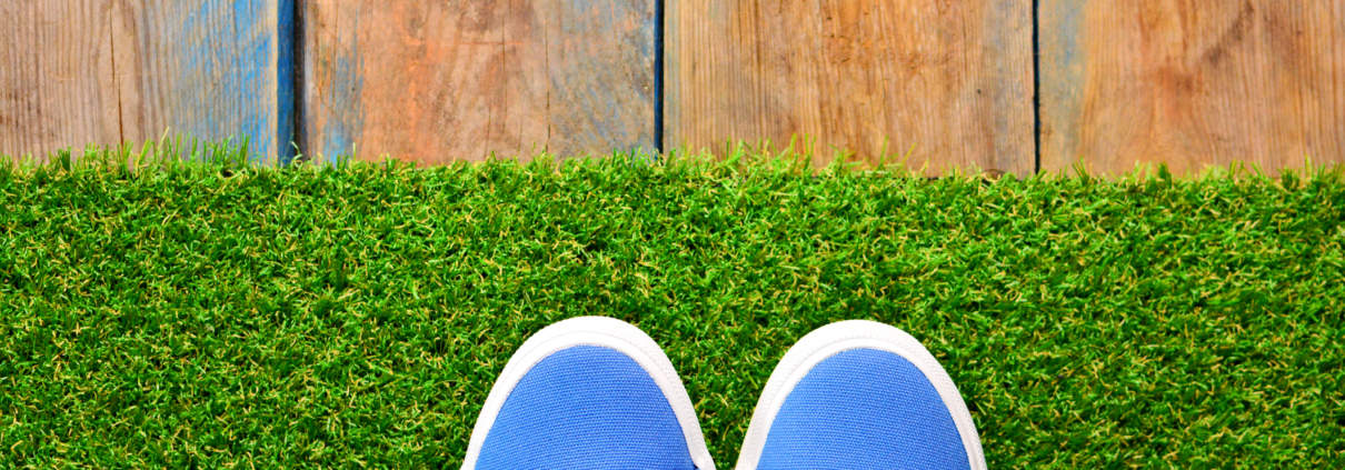 artificial grass on a deck